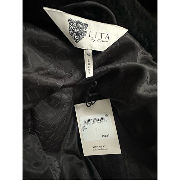 NWT Lita By Ciara Single Button Faux Fur Wool Blend Teddy Coat Black Medium - Picture 5 of 11